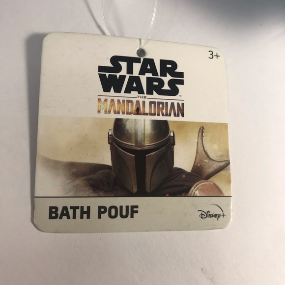Disney Star Wars mandalorian bath pouf set of two yoda blue & mandalorian grey - Picture 3 of 5